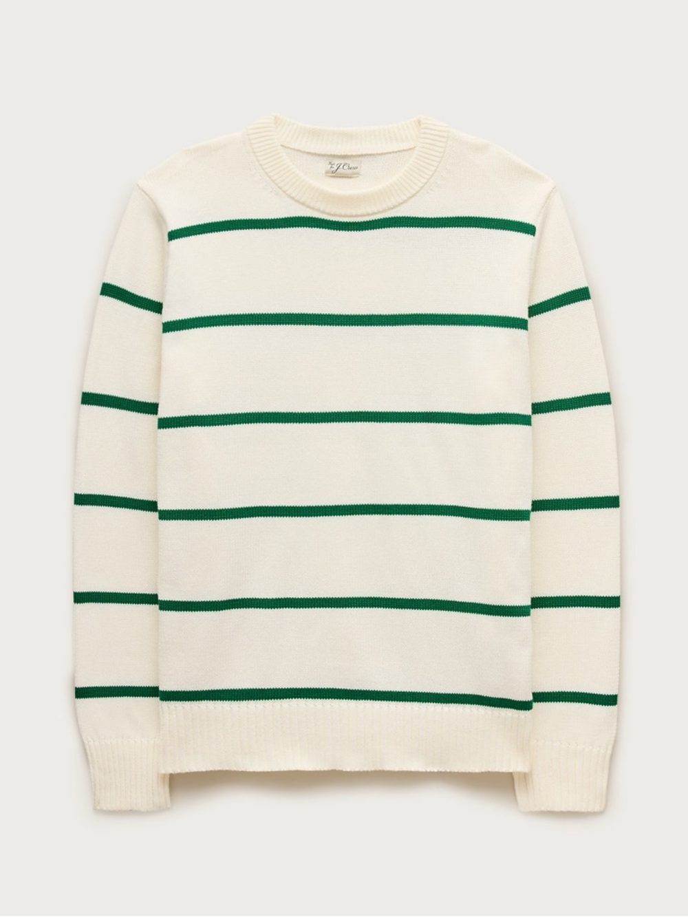 J. CREW‎ Heritage cotton sweater in green stripe Size M NWT $118 CQ892